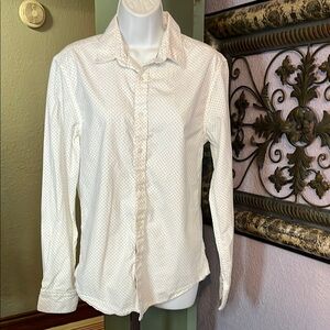 Denim & Flower shirt-White Polka Dot button up Sz S